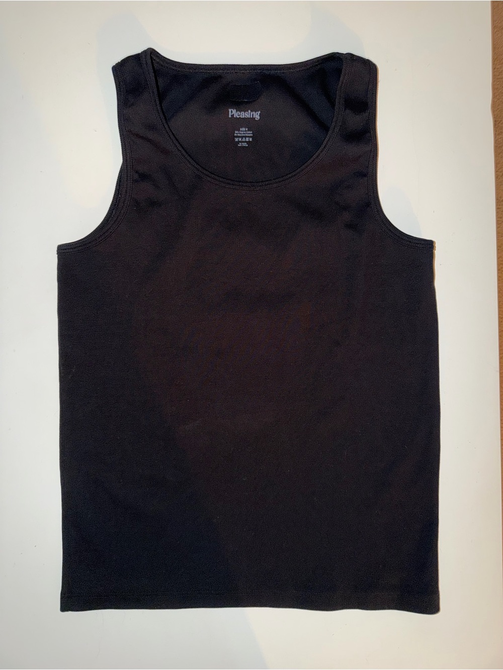 Pleasing Ribbed Black Tank Top Size Medium
